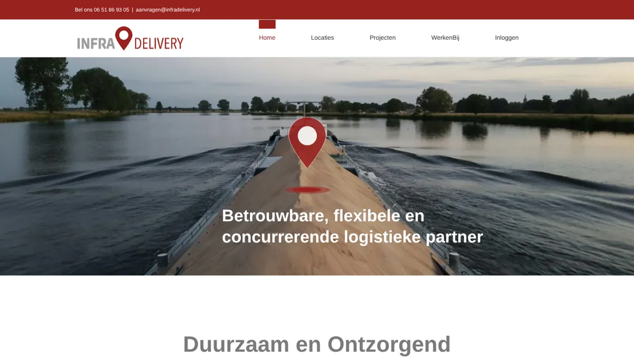 Website van Infra Delivery
